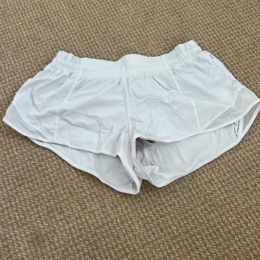 White LuluLemon Hottie Hot Shorts